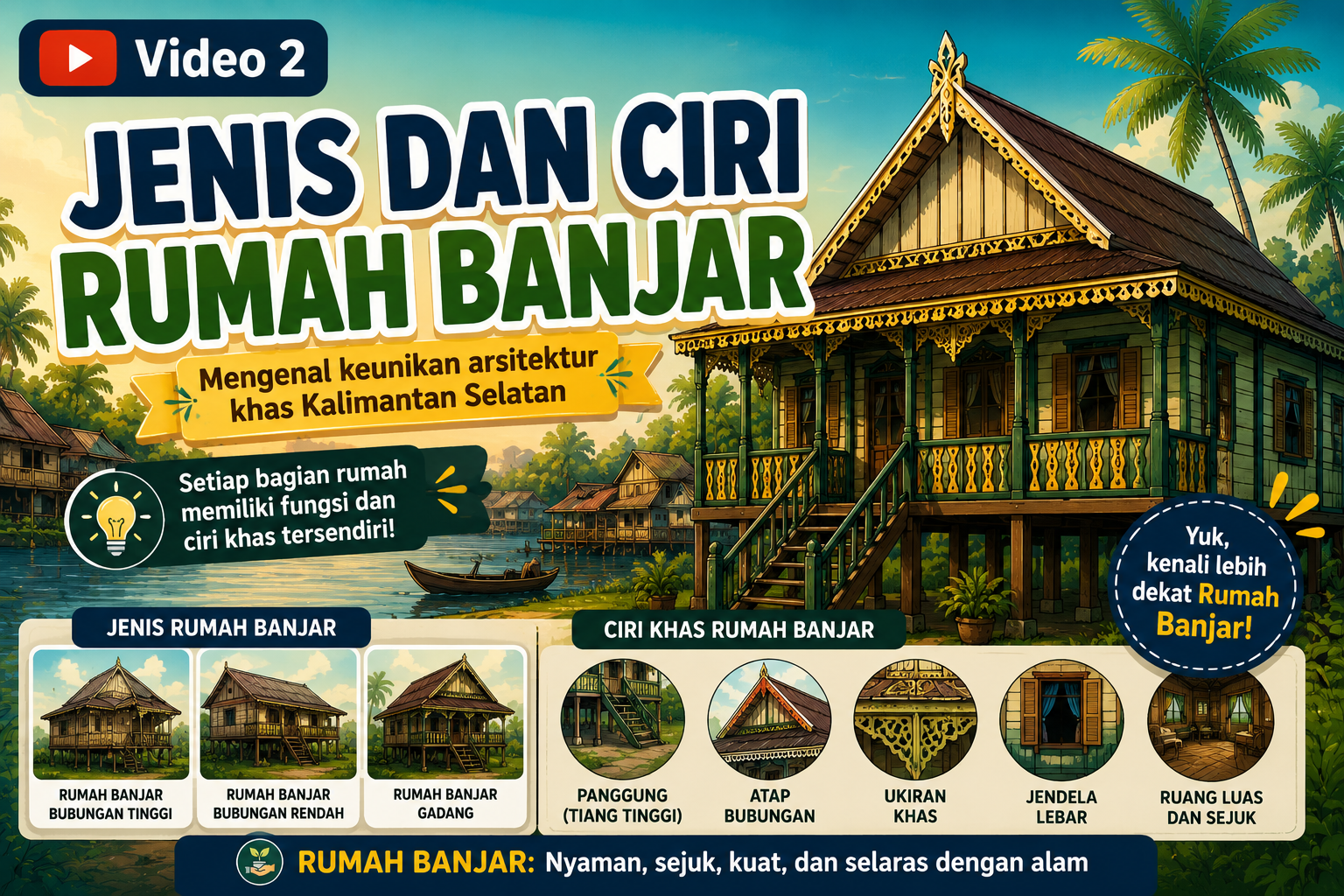 Video: Jenis dan Ciri Rumah Banjar