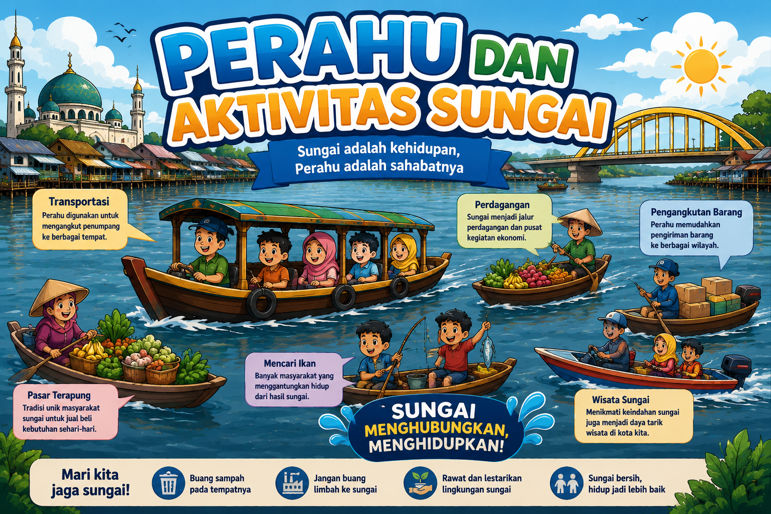 Video: Perahu dan Aktivitas Sungai